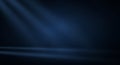 Dark Blue Stage Spotlight Background with Subtle Light Rays and Floor Reflection image Royalty Free Stock Photo