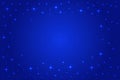 Dark blue background with stars frame Royalty Free Stock Photo