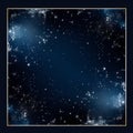 a dark blue background with stars and a gold frame Royalty Free Stock Photo