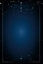 a dark blue background with stars and a square frame Royalty Free Stock Photo