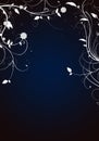 Dark blue background with white swirls and space for your text Royalty Free Stock Photo