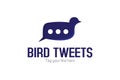 Bird tweets logo Royalty Free Stock Photo