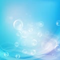 Dark blue blur background with bubbles in vector. Royalty Free Stock Photo