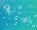 Dark blue blur background with bubbles in vector. Royalty Free Stock Photo
