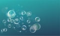 Dark blue blur background with bubbles in vector. Royalty Free Stock Photo