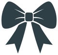 Dark blue bow illustration, decorative element for gift wrap and design Royalty Free Stock Photo