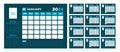 2024 dark blue Calendar Desktop Planner Template. Corporate business wall or desk simple Planner calendar