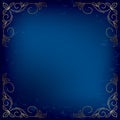 Dark blue card with gold decor - vector Royalty Free Stock Photo