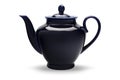 Dark blue ceramic teapot. utensils for brewing tea Royalty Free Stock Photo