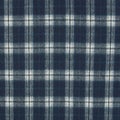 Dark blue checkered plaid wool fabric texture Royalty Free Stock Photo