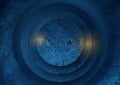 Dark blue circles abstract tech grunge background Royalty Free Stock Photo