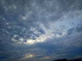 Dark blue cloud with white light sky background and light Royalty Free Stock Photo