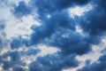 Dark blue clouds in the evening Royalty Free Stock Photo