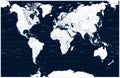 Dark blue color World Map and water objects