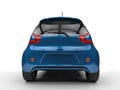 Dark Blue Compact Car - Glossy Paint - Rear View