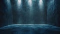 Dark Blue Concrete Room with Spotlights 3D Background Royalty Free Stock Photo