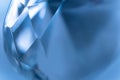 Dark BLUE crystal facet, faceted diamond background .