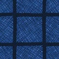 Dark Blue Denim Linen Vector Seamless Pattern. Heathered Marl Quilt Patchwork Effect. Woven Indigo Space Dyed Texture.