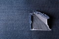 dark blue denim texture with rip Royalty Free Stock Photo