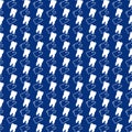 Dark Blue Dental Pattern Design with Teeth or Tooth