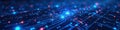 Dark blue digital landscape, glowing circuits data streams, texture, background, lines Royalty Free Stock Photo