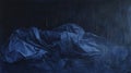 Dark Blue Draped Fabric Abstract Photography Royalty Free Stock Photo