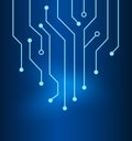 Dark Blue electronics background with line. circuit board Royalty Free Stock Photo