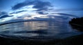 Dark blue evening sky over the lake Royalty Free Stock Photo