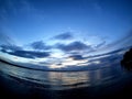 Dark blue evening sky over the lake Royalty Free Stock Photo