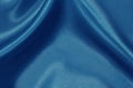 Dark blue fabric cloth texture for background and design art work, beautiful crumpled pattern of silk or linen Royalty Free Stock Photo
