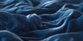 Dark blue fabric folds with metallic sheen. Royalty Free Stock Photo
