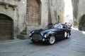 Dark blue Ferrari 166 Touring coupe, 1950, in Viterbo during 1000 Miglia