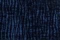 Dark blue fluffy background of soft, fleecy cloth. Texture of textile closeup