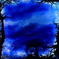 Dark blue forest square background frame Royalty Free Stock Photo