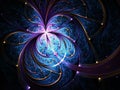 Dark blue fractal flower or butterfly Royalty Free Stock Photo