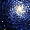 Dark blue fractal flower, digital artwork Royalty Free Stock Photo