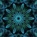 Dark blue fractal mandala Royalty Free Stock Photo