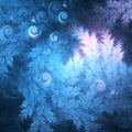 Dark blue fractal tree branches Royalty Free Stock Photo