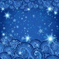 Dark blue frame with starry skies Royalty Free Stock Photo