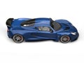 Dark blue futuristic supercar - top down side view Royalty Free Stock Photo