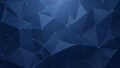 Dark blue geometric network of triangles and dots with subtle lighting Royalty Free Stock Photo
