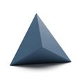 Dark Blue Geometric Pyramid Shape on a White Background object Royalty Free Stock Photo