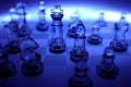 Dark blue glass chessboard Royalty Free Stock Photo