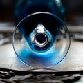 Blue goblet close-up. bohemian glass close-up