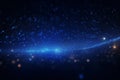 Dark Blue Glow Particle Abstract Background, Galaxy, Stars, Space