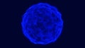 Dark blue glowing dots sphere background. Geometric modern technology concept with glowing sphere dots