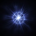 Dark Blue glowing glitter background effect. Magic glow sparkling texture. Star explosion sparks light effect Royalty Free Stock Photo