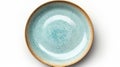Turquoise Glaze Plate With Light Gold And Sky-blue Style