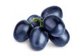 dark blue grape berry bunch isolated on white background Royalty Free Stock Photo