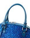 Dark blue handbag isolated on white background. Royalty Free Stock Photo